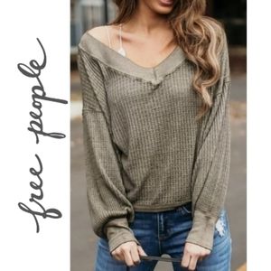 We the Free People South Side thermal boho shirt